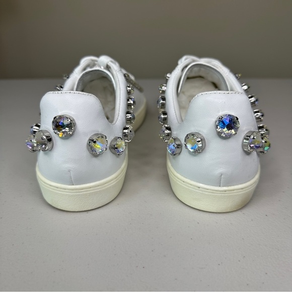 Stuart Weitzman Goldie Shine Crystal Embellished Sneakers Size 8.5 Fits a 9 - Picture 4 of 10
